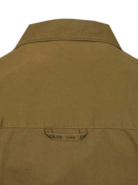 Camicia oversize in twill di cotone e lino
