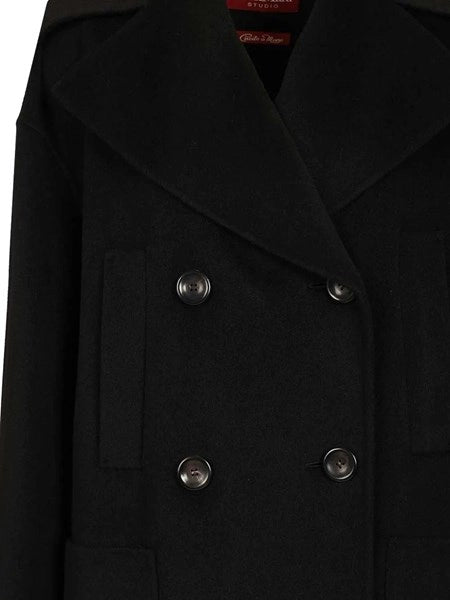 Giaccone doppiopetto in lana e cashmere
