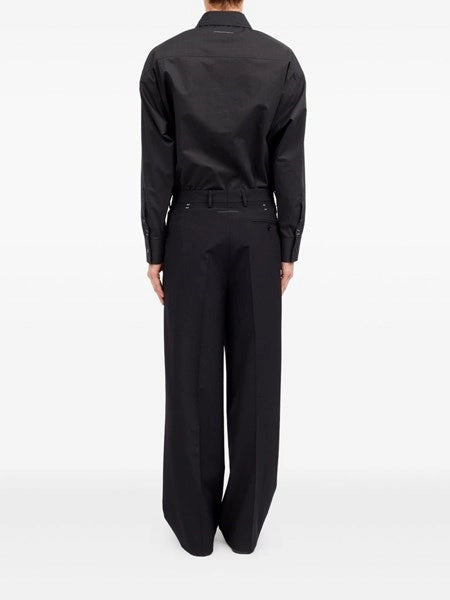 Pantaloni in misto lana con graffette