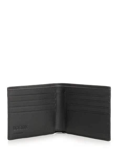 Portafoglio bifold Puzzle in pelle di vitello granata