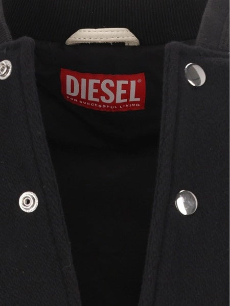 Giacca bomber in misto lana e pelle