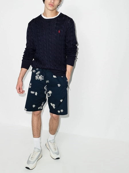 Maglione in cotone a trecce