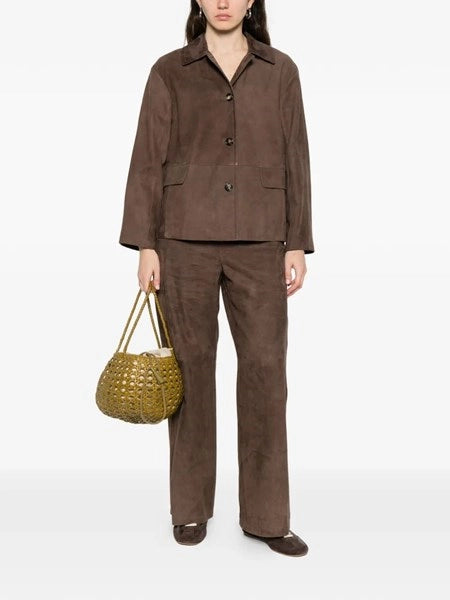 Pantalone in pelle scamosciata