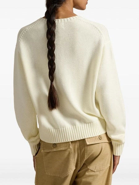 Pullover Polo Bear in cotone con intarsi