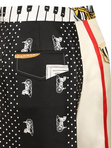 Shorts in twill di seta stampato
