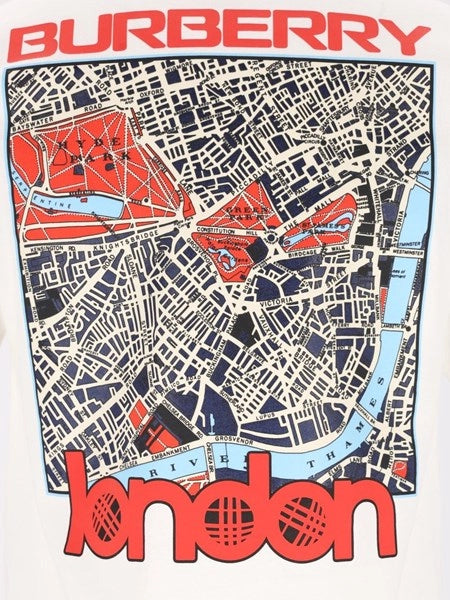 T-shirt in cotone con mappa di Londra