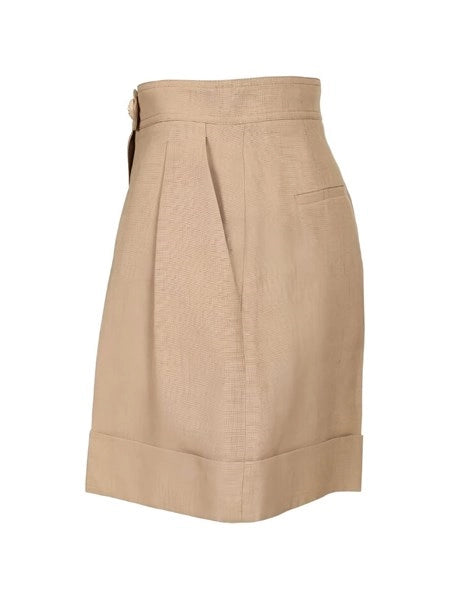 Shorts in lino e viscosa