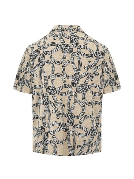 Camicia a maniche corte in spugna di cotone jacquard