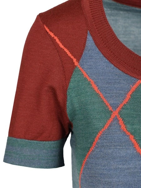 Pullover Argyle in lana e cotone