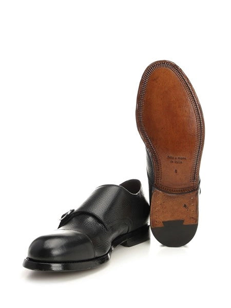 Scarpa doppia fibbia in pelle di cervo