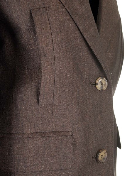Giacca sartoriale monopetto in lino