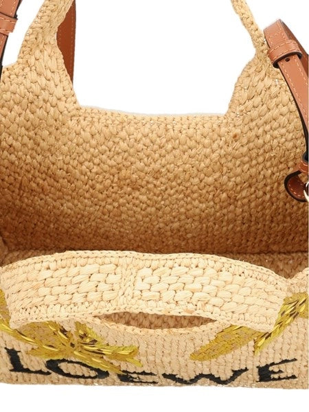 Borsa tote LOEWE Font piccola in rafia