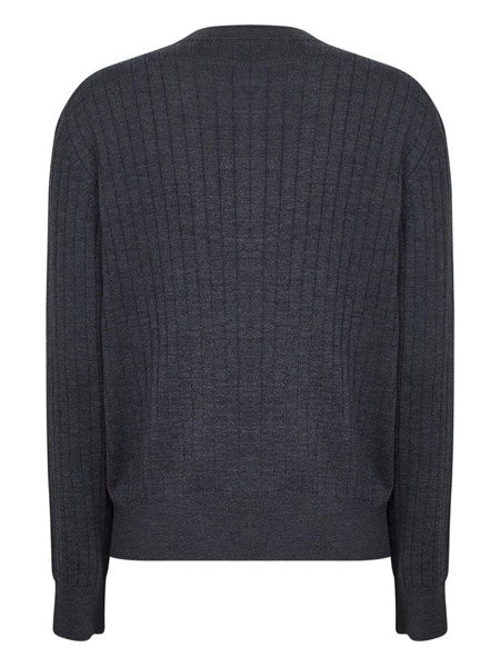 Cardigan in lana a coste