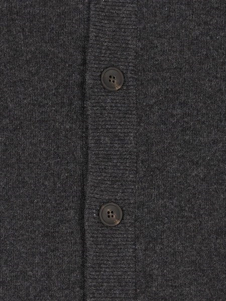 Cardigan bicolore in lana e cashmere