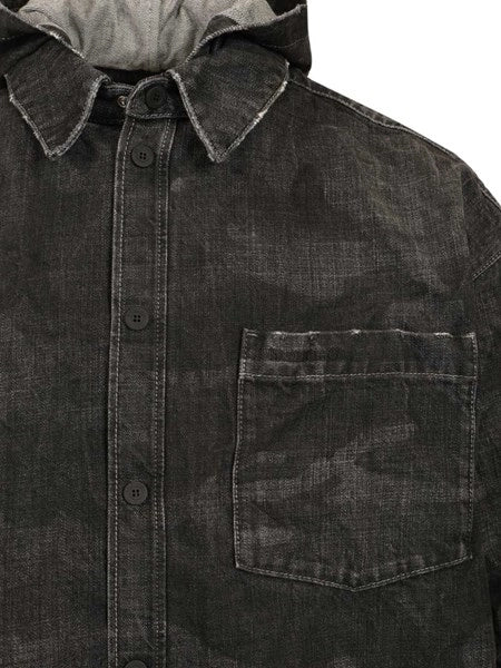 Parka in denim con cappuccio