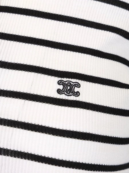 Polo in jersey di seta a righe