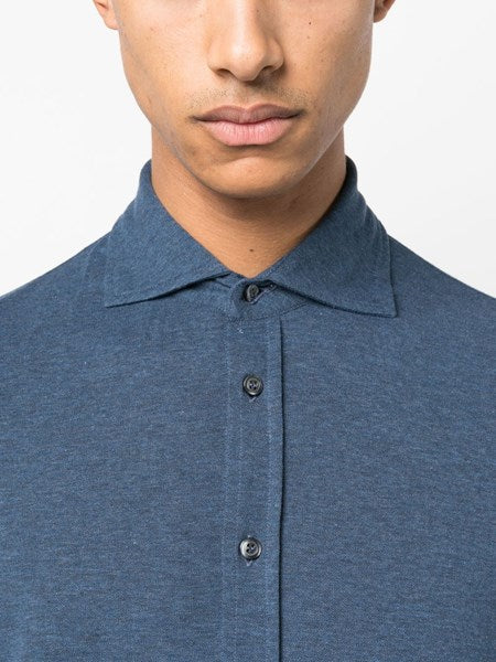 Camicia in jersey blu navy