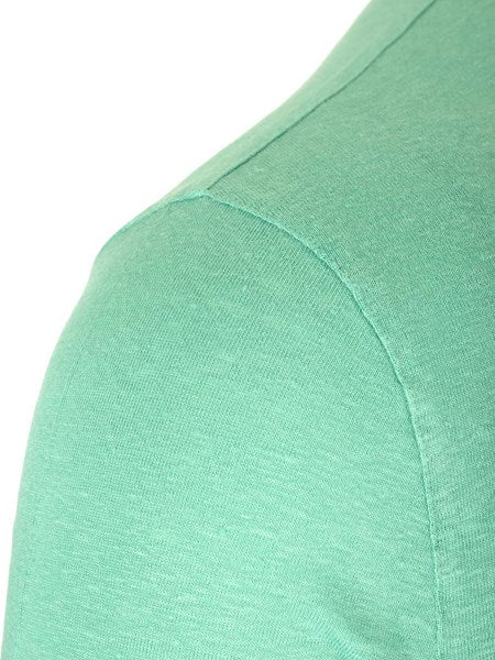 T-shirt verde acqua in lino