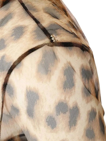 Top bi-materiale animalier