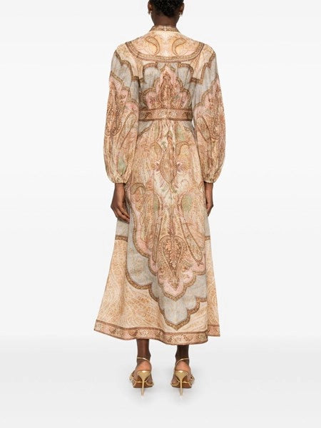 Abito midi scollato Wanderlust in Tapestry