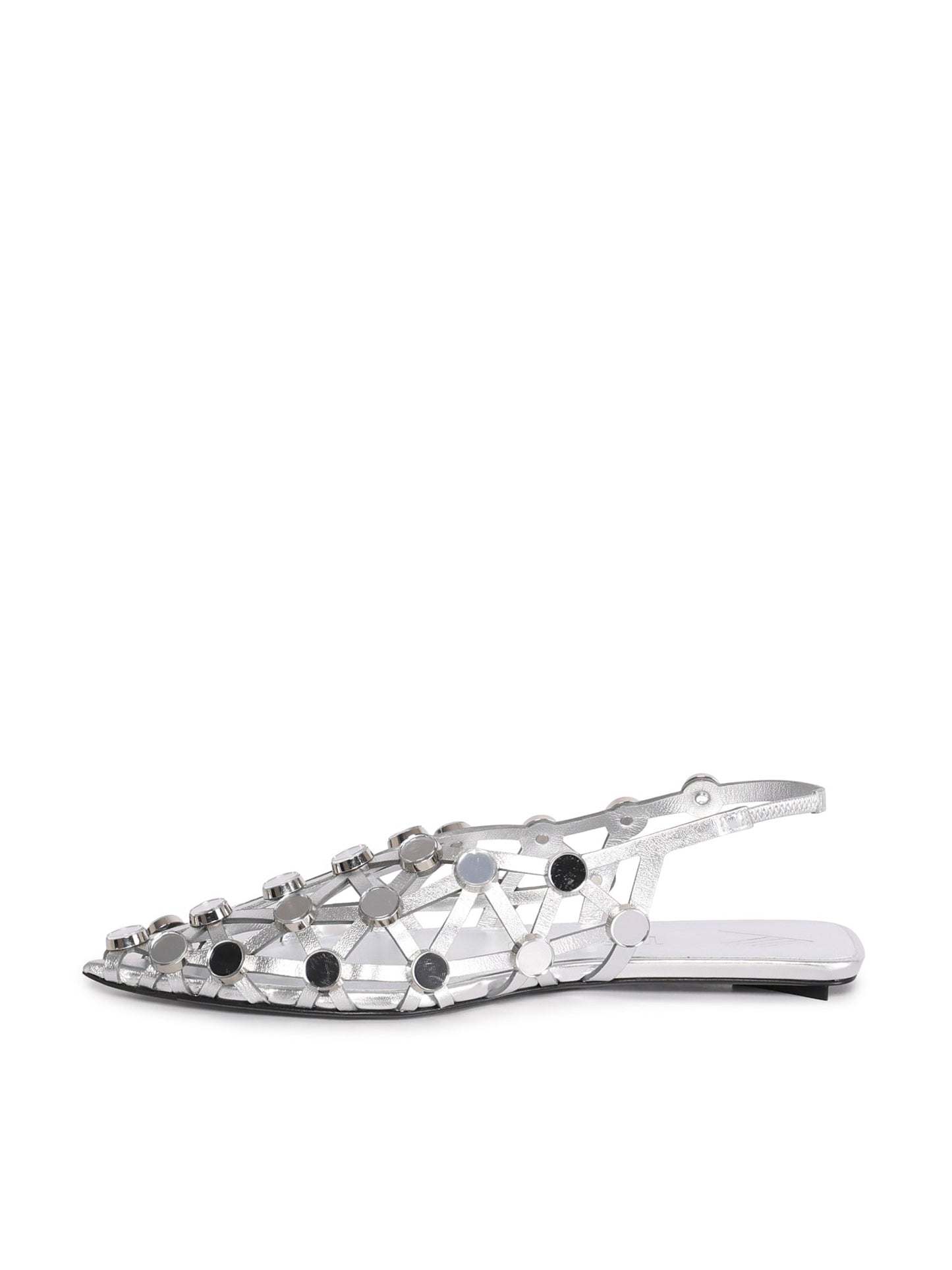 Ballerina 'Grid' in nappa metallizzata