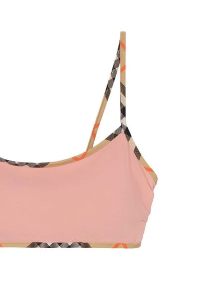 Reggiseno bikini con bordi a quadri