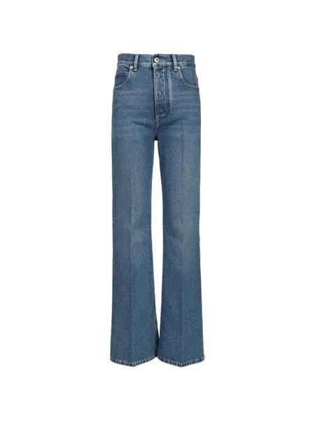 Jeans a zampa d'elefante color indaco medio