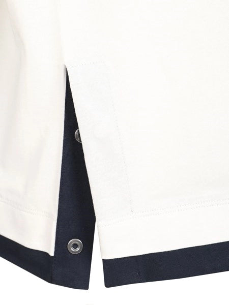 T-shirt in cotone bianca e blu