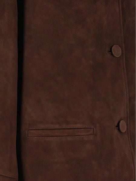 Blazer in pelle scamosciata