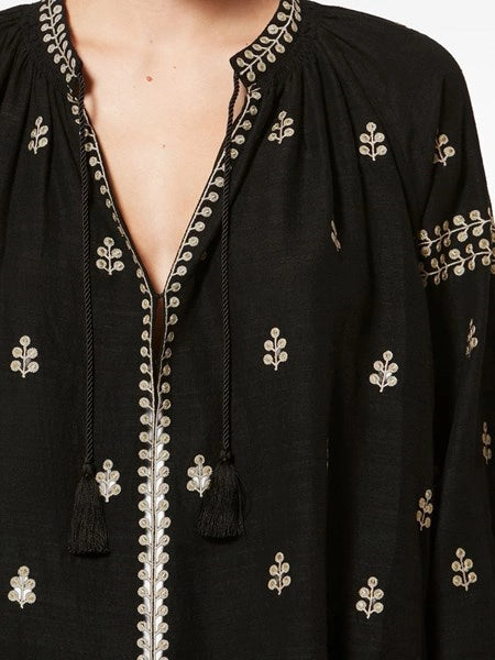 blusa rodis in seta tussar ricamata