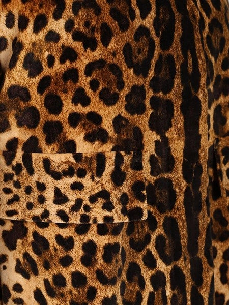 Giacca boxy in velluto liscio stampato