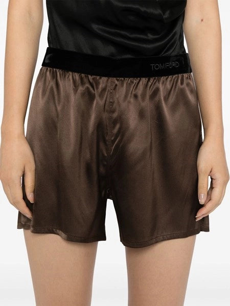 Shorts in raso di seta