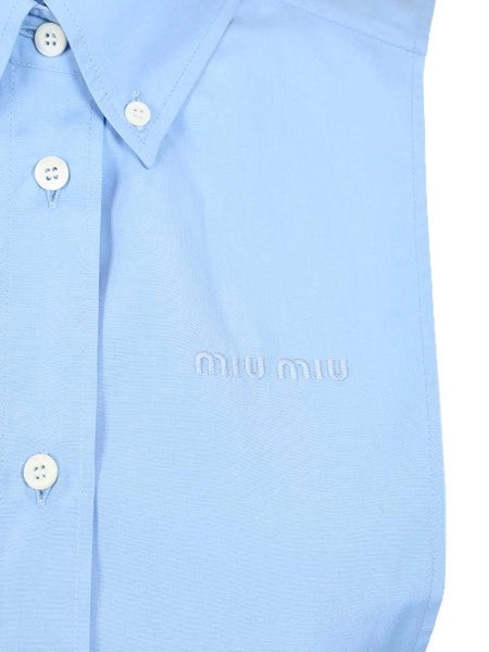 Camicia in popeline senza maniche