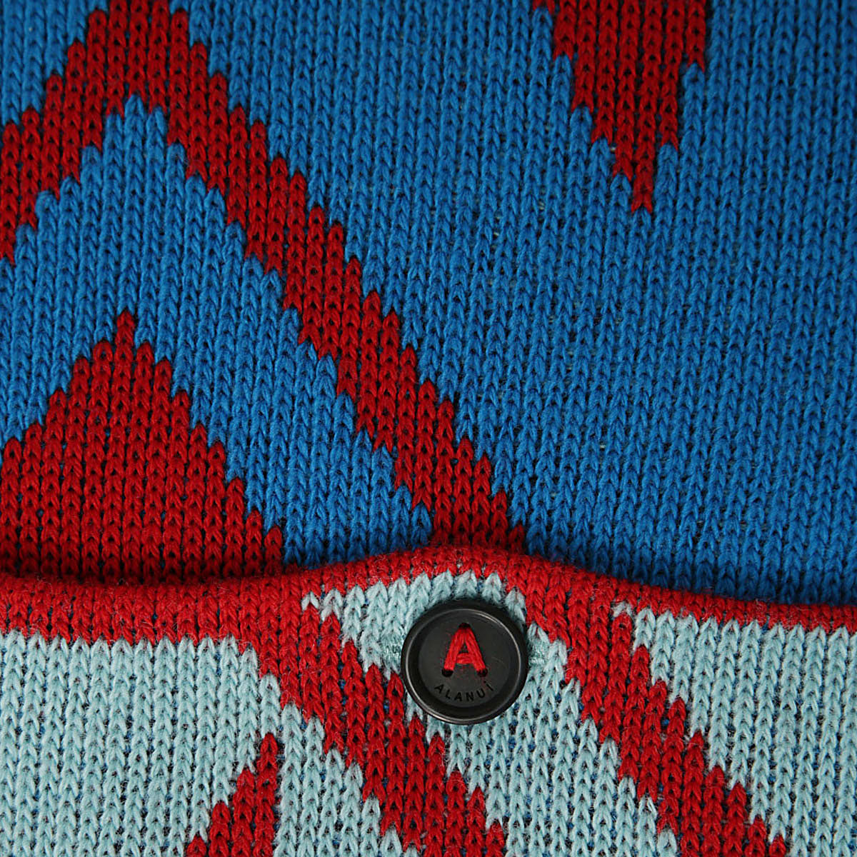 RED AND BLUE COTTON-WOOL BLEND PILLOW