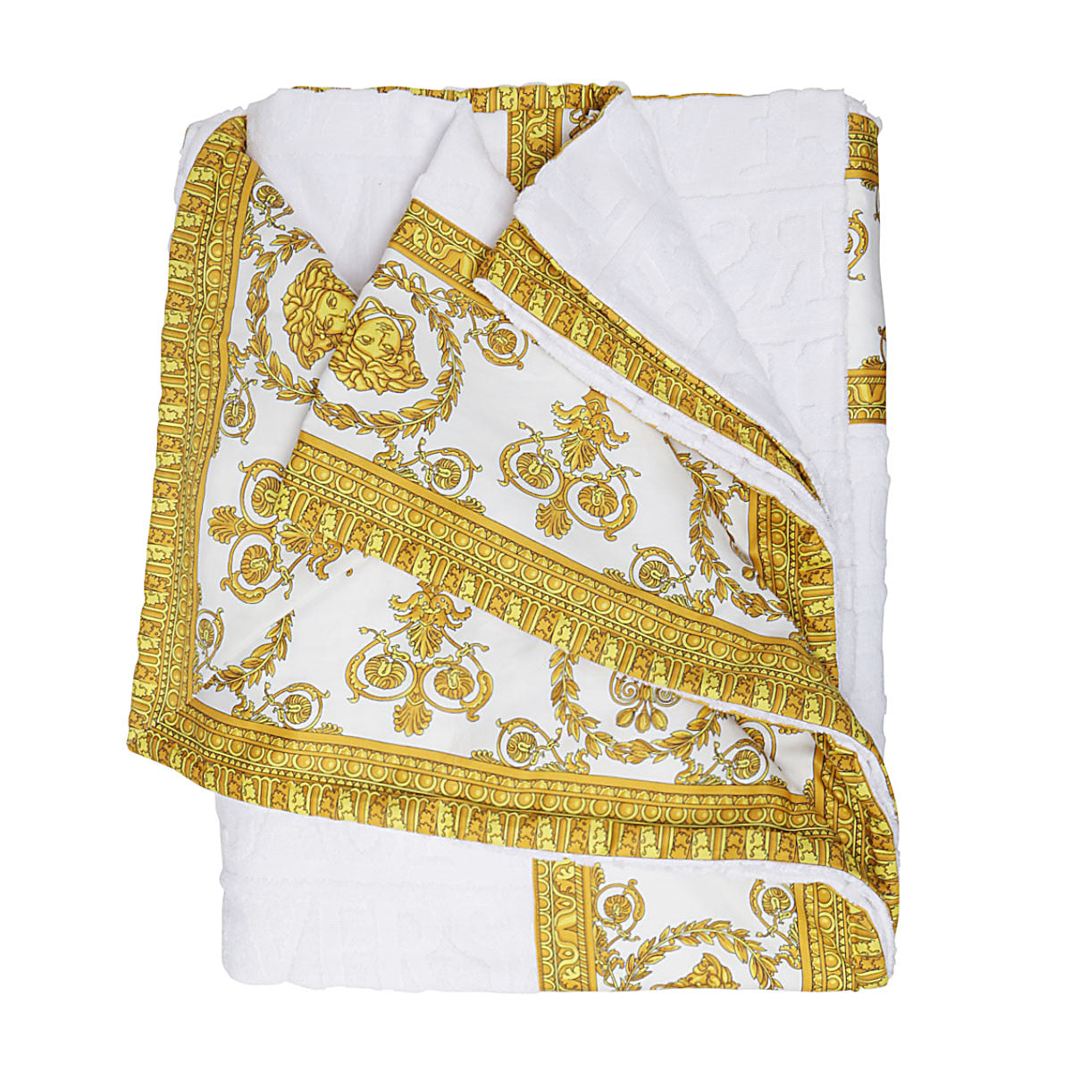 WHITE AND GOLD COTTON TOWEL SET