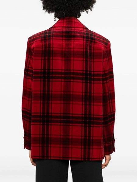 Giacca tartan in velluto