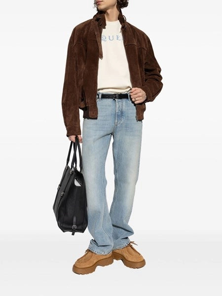 Giacca harrington in camoscio