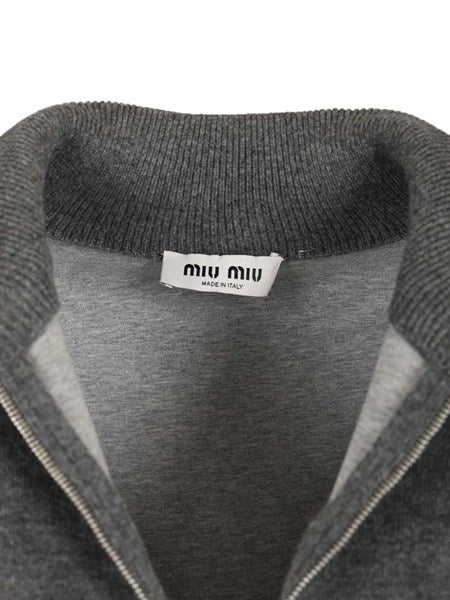 Maglione con cerniera in cashmere e jersey