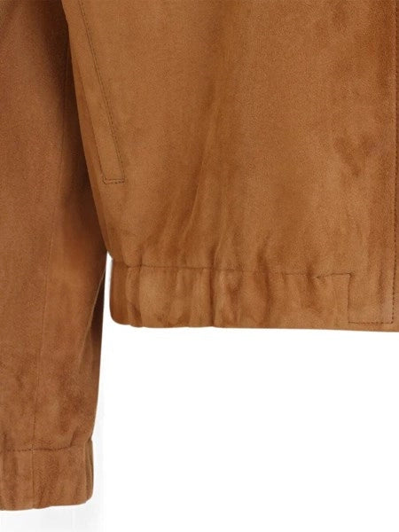Giacca bomber in pelle scamosciata