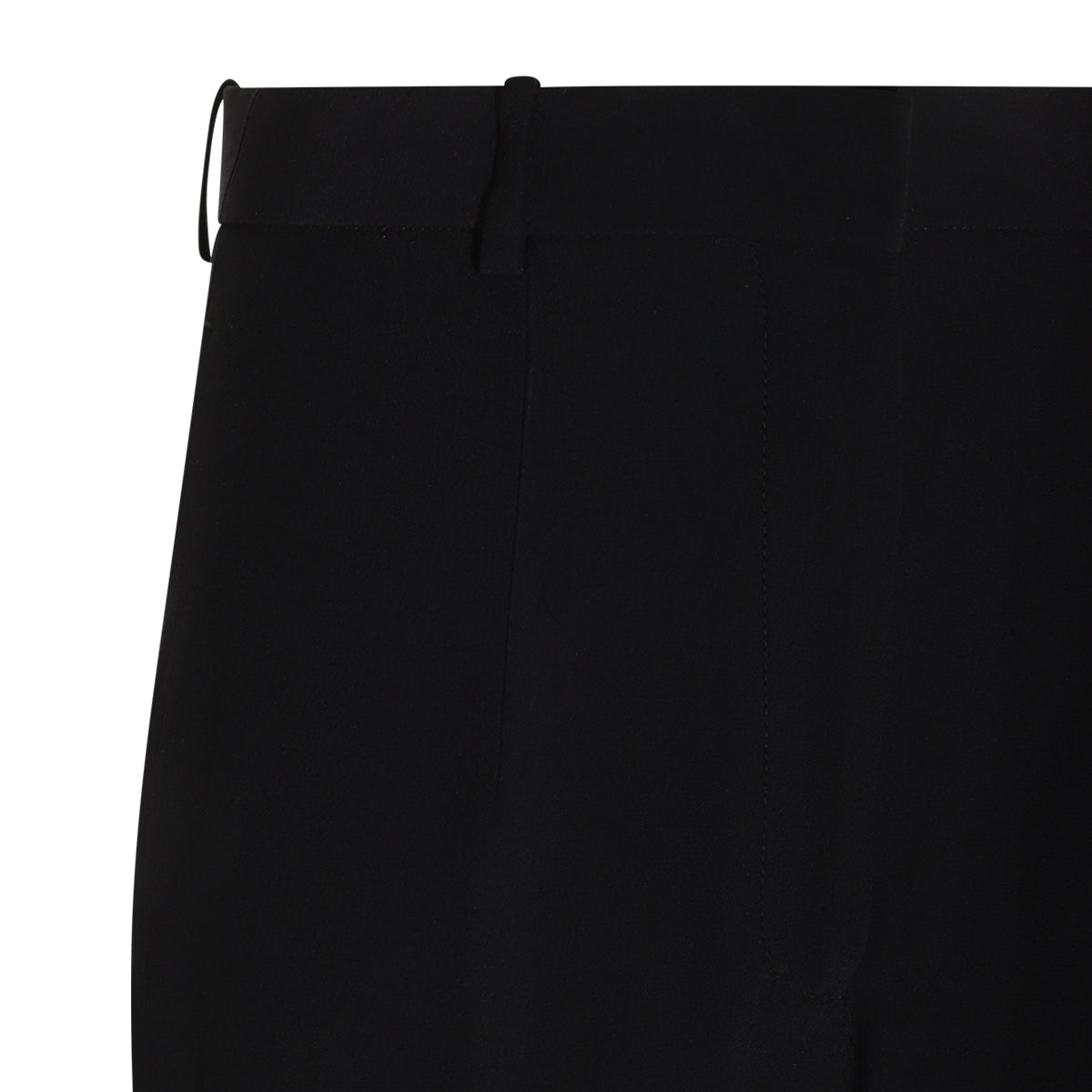 BLACK VISCOSE BLEND TROUSERS