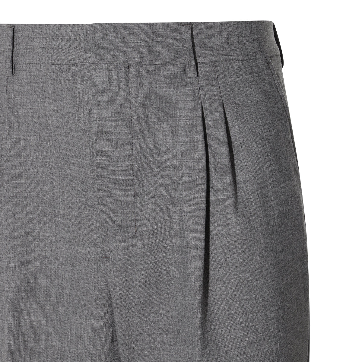 GREY WOOL BLEND PANTS