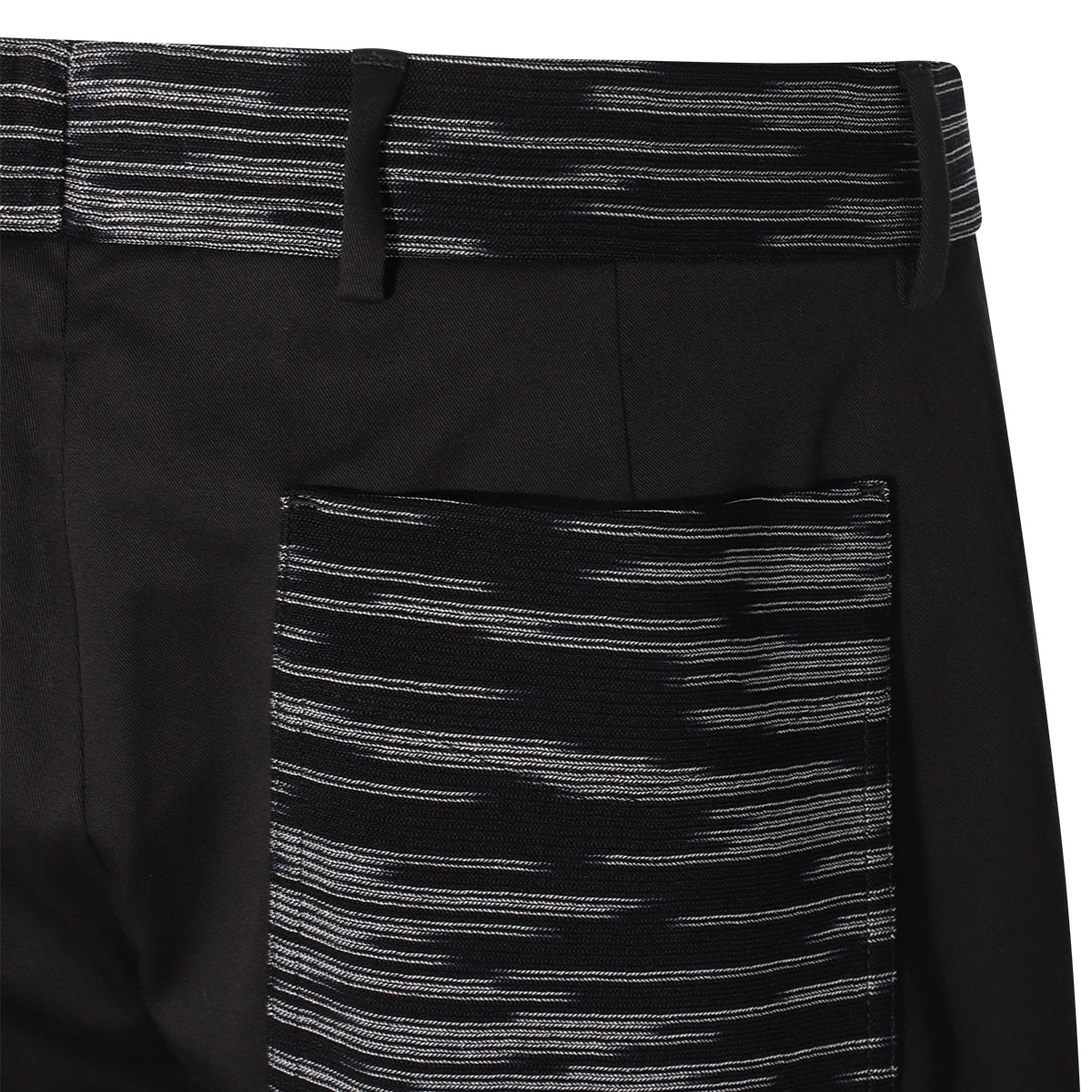 BLACK COTTON STRETCH PANTS