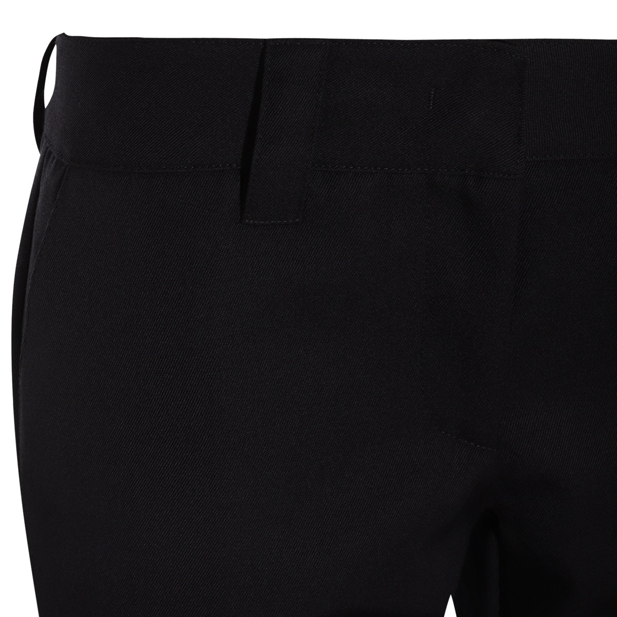 NAVY BLUE BLACK COTTON AND VIRGIN WOOL BLEND FLARED PANTS