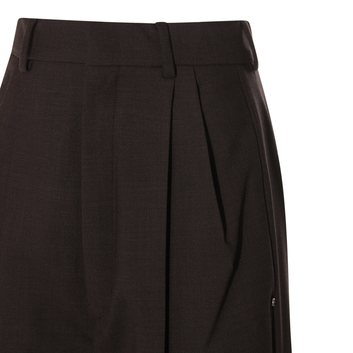 DARK BROWN VIRGIN WOOL STRETCH FELICE PANTS