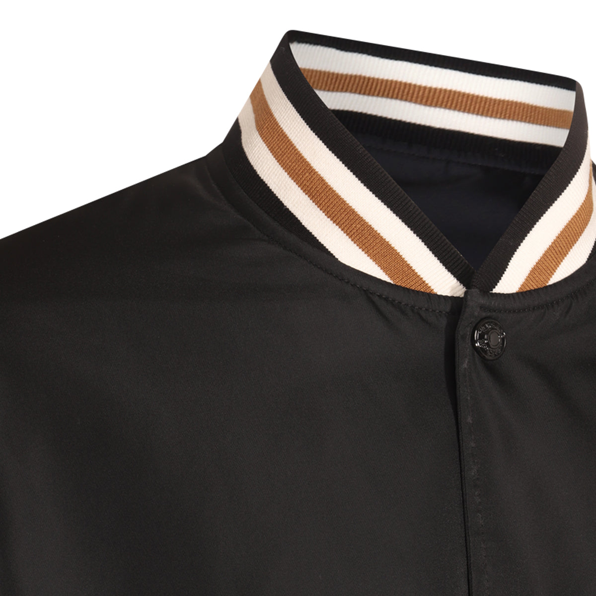 BLACK, BROWN AND WHITE COTTON BLEND CASUAL JACKET