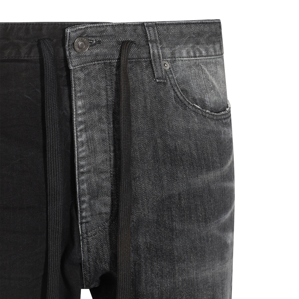 BLACK AND GREY COTTON JEANS