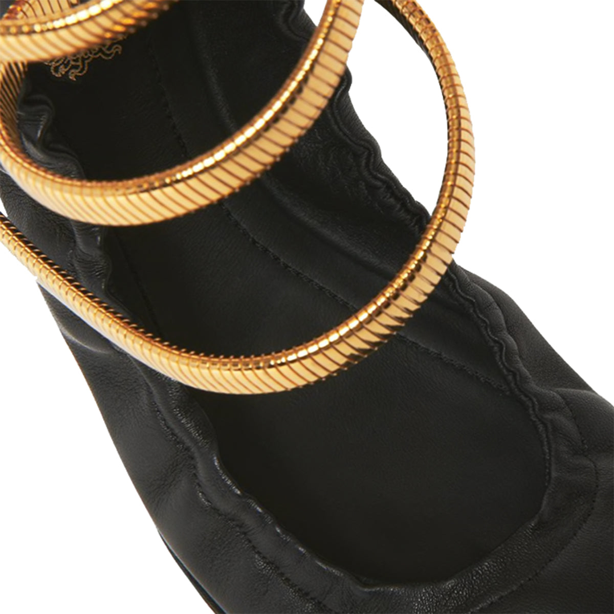 BLACK LEATHER FLATS