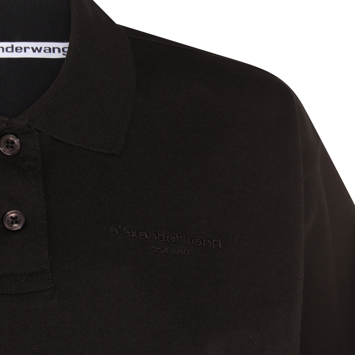 BLACK COTTON POLO SHIRT