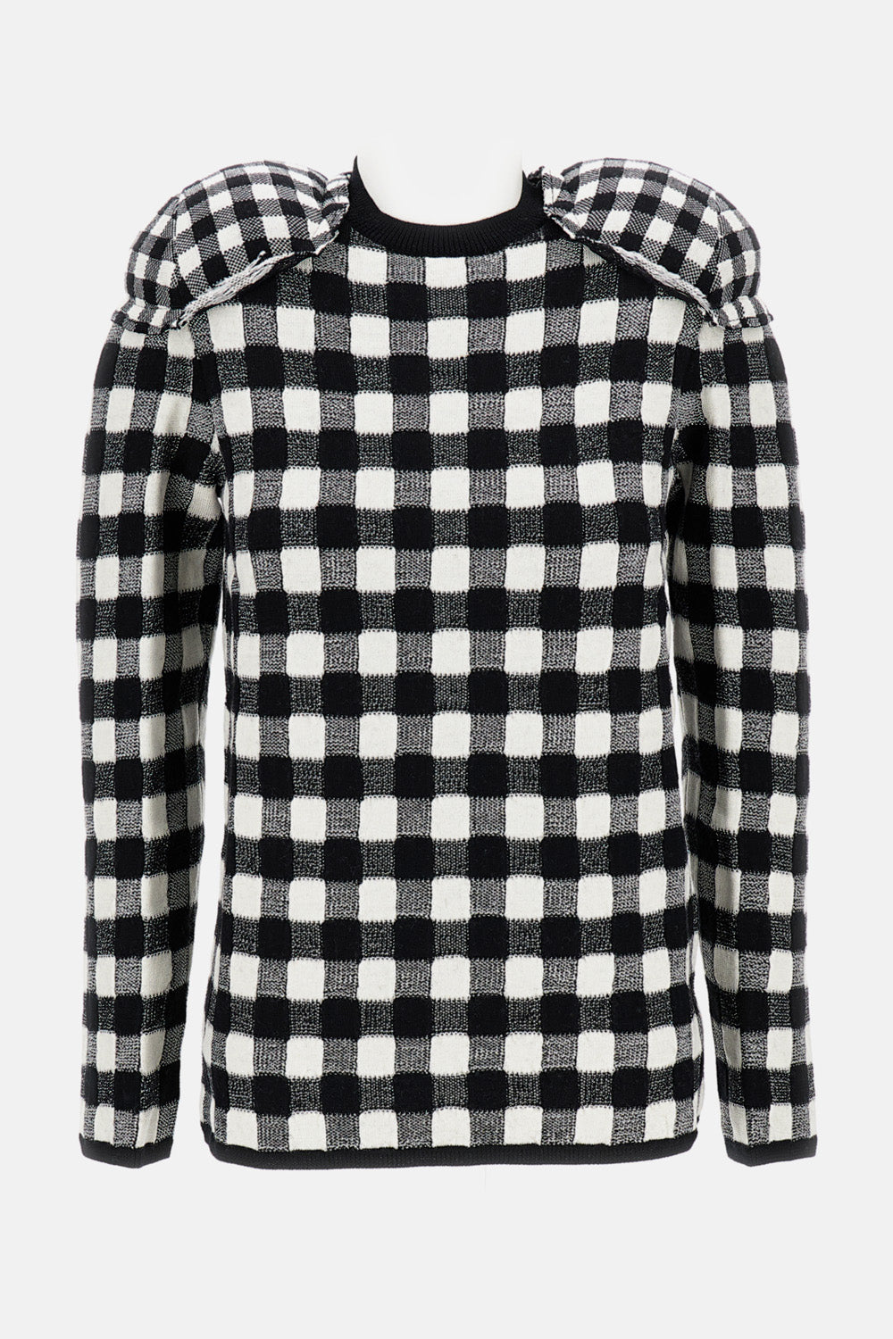 WOOL SWEATER WITH PADDED SHOULDERS