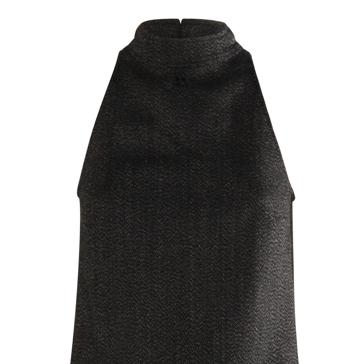 BLACK WOOL MINI DRESS